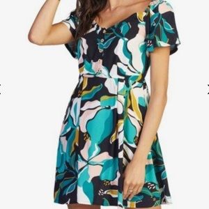 New Roxy Shimmy Over Button Front Skater Dress size small